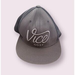 VICE GOLF Gray Logo Baseball Hat Cap Adjustable